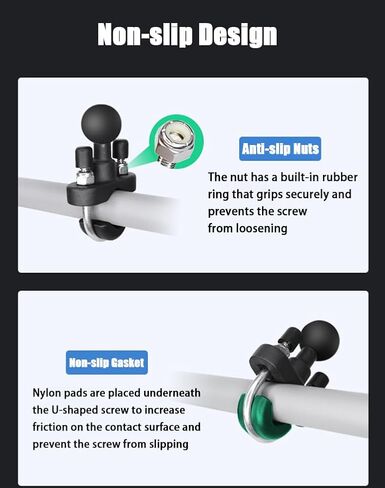 Strg Phone Holder with Double Socket Arm Compatible with 1" Ball Mount | Phone Mount Compatible with RAM Mount and B Size 1" Ball Mount Components, for Motorcycle Bike Handlebar Car Truck Kayak etc in Saudi Arabia