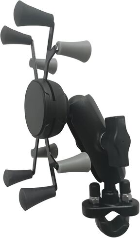 Strg Phone Holder with Double Socket Arm Compatible with 1" Ball Mount | Phone Mount Compatible with RAM Mount and B Size 1" Ball Mount Components, for Motorcycle Bike Handlebar Car Truck Kayak etc in Saudi Arabia