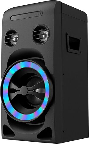 100W Home Stereo System with CD Player, FM Radio, Bluetooth, AUX in/USB in, Karaoke Function, Earphone Jack, LED Lights, Remote Control Included in Saudi Arabia