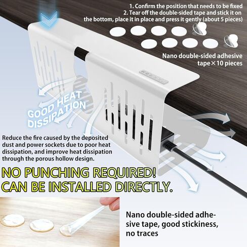 NODOCA No Drill Under Desk Cable Management Tray, 14'' Wire Management, 3M Double-Sided Stickers, Newest Metal Cable Tray, Wire Organizer Under Desk, Under Desk Basket for Office and Home, Black in Saudi Arabia