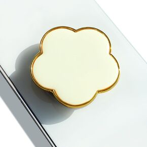 قبضة هاتف أنيقة على شكل زهرة موكا - فنية، قابلة للتوسيع، قابلة للطي - لمسة لطيفة، تثبيت آمن (أسود) in Kuwait