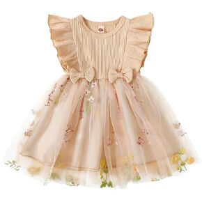 Newborn Baby Girl Clothes Dress Toddler Lace Mesh Dress Ruffle Tulle Sundress Summer Outfits