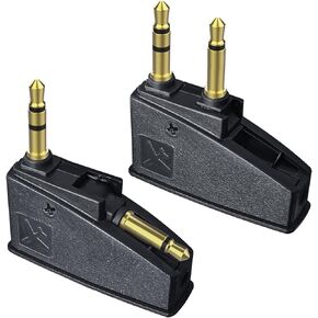 QC45 Airplane Headphone Adapter Compatible with Bose 700 QuietComfort 2 QC3 QC15 QC20 QC25 QC35 QC35ii NC700 SoundLink SoundLinkII AE2 AE2i AE2W Headphones, 3.5mm Gold-Plated Tip (2 Pack)