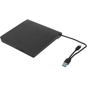 Yctze External DVD Drive, Type A Type C USB3.0 USB2.0 External DVD Drive Enclosure, 5Gbps Transfer, 12.7mm 9.5mm DVD RW Drive, Supports Multiple Systems