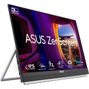 شاشة ASUS ZenScreen مقاس 22 بوصة (21.5 قابلة للعرض) بدقة 1080 بكسل (MB229CF) - دقة عالية كاملة، IPS، 100 هرتز، USB-C، العناية بالعين، مكبرات الصوت، مقبض حمل، مسند، ذراع مشبك C، خطاف تقسيم، مضخم صوت، ضمان لمدة 3 سنوات