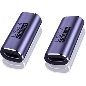 USB C Female to Female Adapter,USB c coupler female to female 100W Power Delivery, 40Gbps USB c to USB c female with 8K 60Hz Video Display Compatible for iPad, MacBook,Thunderbolt 4/3 (2Pack)