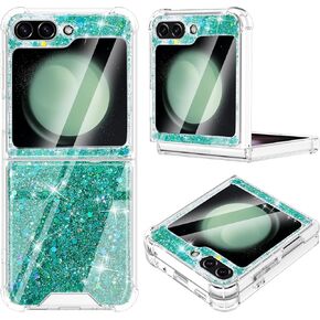 جراب لهاتف Samsung Galaxy Z Flip 6، غطاء هاتف لامع لامع، مقاوم للصدمات بأربعة زوايا لهاتف Samsung Galaxy Z Flip 6 5G للنساء والفتيات، أرجواني