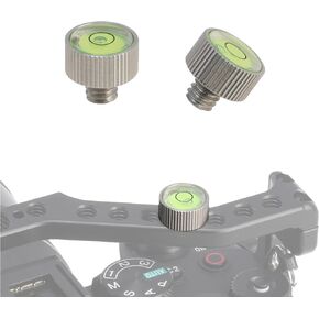 Fotga Universal 2-Pack Mini Bubble Spirit Level Horizontal Leveling with 1/4"-20 Screw for DSLR Camera,Camera Cage,Camera Rig Video Photography Shooting