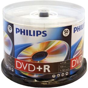 Philips DR4S6B50F/17 4.7GB 16x DVD+Rs (50-ct Cake Box Spindle)