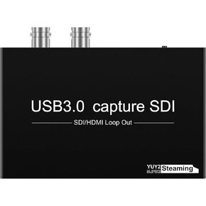 SDI Video Capture Card 1080P60fps HDMI/SDI to USB3.0 Audio Video Capture Device with SDI Loopout USB Video Record for Camera Live Streaming