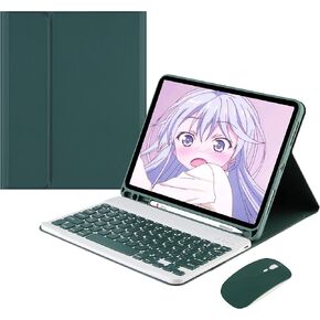 with Mouse Keyboard case for Galaxy Tab A9+ /Tab A9 Plus 11 inch, 2023 Release Model SM-X210/X215/X216 Magnetic Detachable Bluetooth Keyboard Color Key，Mint Green