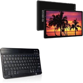 BoxWave Keyboard Compatible with AOCWEI Android 11 Tablet X500 (10 in) - SlimKeys Bluetooth Keyboard, Portable Keyboard with Integrated Commands - Jet Black