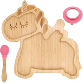 UFO, Alien Spaceship Plate for Toddlers | Bamboo Divided Suction Plates For Kids | Suction Plate for Babies Feeding and Weaning | Promotes Self-Feeding with Eco-Friendly | Boys and Girls - Navy