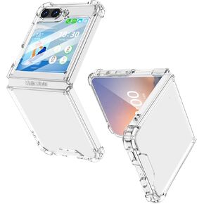 Designed for Galaxy Z 6 Flip Case Clear for Samsung Flip 6 Full Cover Shockproof Slim Anti-Fall Phone Protection Case Crystal for Z Flip 6 (2024)-Clear