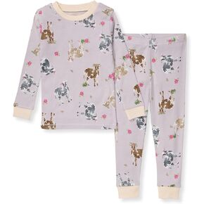 Burt's Bees Baby Baby Girls' Pajamas, Tee and Pant 2-Piece Pj Set, 100% Organic Cotton, Miss Moo
