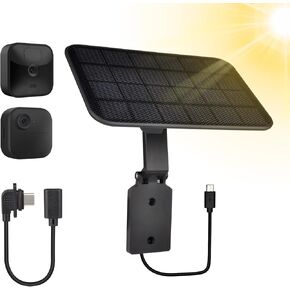 Solar Panel Compatible with Blink Outdoor 4 (4th Gen)/Blink Outdoor and Blink XT/XT2 Camera,9.84Ft Outdoor Power Cable and Built-in 5000mAh Rechargeable Battery for Security Camera Outdoor