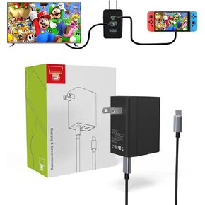 Mirabox Switch Dock Charger for Nintendo Switch, 45W Portable TV Docking Station for Nintendo Switch with 4K@60Hz HDMI/USB2.0/PD USB-C Fast Charging Ports, Full-Featured USB-C to USB-C Cable Included