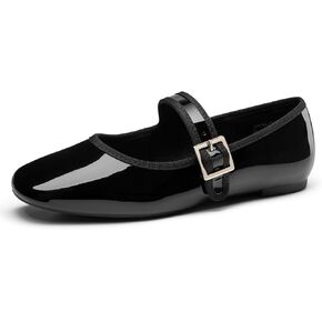 Trary Women's Flats,Mary Jane Shoes Women,Ballet Flats Shoes for Women， Black Flats for Women, Shoes for Women Dressy,Comfortable Dress Shoes for Women, Square Toe Ballet Shoes for Girls