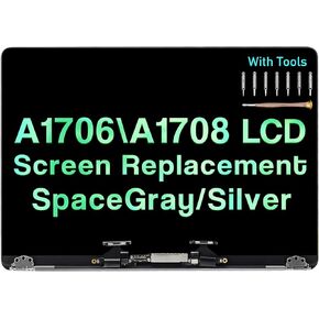Replacement for MacBook Pro A1706 A1708 Late 2016 Mid 2017 Retina LCD 13" 2560x1600 Display Screen Complete Full Assembly Kit P/N: 661-07970, 661-05323 (Space Gray)