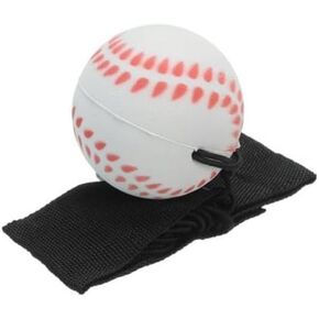 White Baseball Wrist Ball Wristband Sports Balls on a String Toy Includes Basketball, Baseball and Football Return Rubber Rebound Ball for Boys Girls Party Favor, Exercise or Play Sports (1.9 inches)