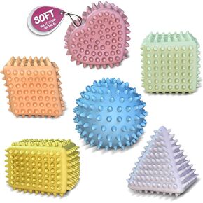 Soft Spiky Sensory Balls - No Hole Wheat Straw Soft Toys for Toddlers 1-3 Multicolor Bath Gifts Montessori Toys Baby Balls 6 to 12 Months, Swimming Pool Beach Shower Baby Toys