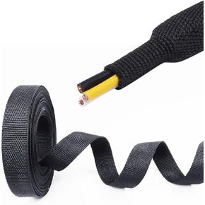 1/2" 12FT Heat Shrink Braid Sleeve, 2:1 Ratio Shrinkable Braid Tube for Wire Management Automotive Marine Cable Protection Sleeve Bundle Irregular Tubes