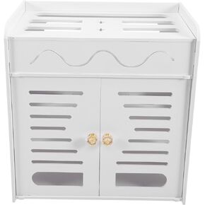 PVC WiFi Router Storage Box: White Router Storage Rack Cable Organizer Modem Cable Router Cover Organized Router Cover Decorative Box for Office and Home