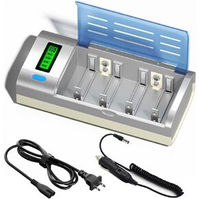 شاحن بطارية LCD عالمي لبطارية AA AAA C D 9V NiMH NiCD القابلة لإعادة الشحن مع وظيفة التفريغ in Kuwait