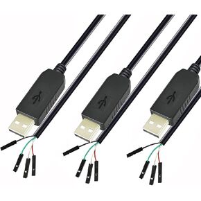 CH340G USB to TTL Serial Converter，3Pack USB to RS232 TTL Serial Adapter Converter 4 Pin Female Socket Compatible for Arduino Download Cable