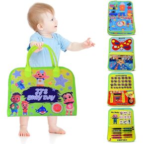 Toddler Busy Board Montessori - Toy for 1 2 3 4 Year Old Toddlers - Educational Activity Developing Sensory baby books for learning - Travel Toys, Home, Preschool & baby boy, Girl Birthday Gifts