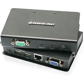 IOGEAR USB 2.0 VGA KVM Console Extender Up to 500 Feet, GCE500U,Grey