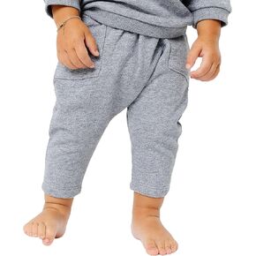 Copper Pearl Pocket Pant: Baby Pants Designed for Diapered Bums, Sizes 0-3 Months to 18-24 Months, Elastic Waistband Baby Joggers, Adorable Baby Sweatpants with Pockets - Gray 12-18M in Kuwait
