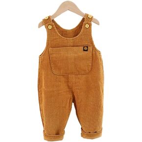 Baby Boy Girl Suspender Overalls Infant Toddler Corduroy Straps Outfits Pants Romper Jumpsuit with pockets