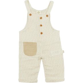 Organic Cotton Linen Baby One Piece Button Suspender Overalls for Boys and Girls, Salopette for Infants and Toddlers