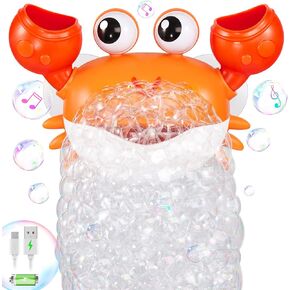 Gigilli Crab Baby Bath Toys, Rechargeable Bath Bubble Machine for Toddlers, Automatic Shower Bathtub Bubble Maker with Music Bath Toys for Kids Boys Girls Birthday Gifts