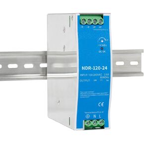 24VDC DIN Rail Power Supply NDR 120W 24Vdc;Dual Output (Input:100-240VAC,Output:24VDC,50/60HZ) Power Supply Switch Switching Converter DC (24V 5A)