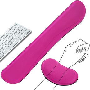 Keyboard Wrist Rest and Mouse Wrist Rest Set - Ergonomic Memory Foam Wrist Cushion - for Wrist Support on Computer, Laptop, Office, Playing Games, Typing Relieves Wrist Pain Red in Kuwait