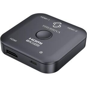 HDMI 2.1 Switch, Ultra HD 8K HDMI Switcher Splitter 2 in 1 Out, Bi-Directional HDMI Switch Supports 4K@120Hz, 8K@60Hz - Compatible with Xbox and PS5