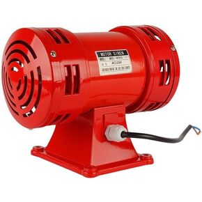 Base Mount Air Raid Siren, 120dB Electric Emergency Safety Alarm, Motor Driven Siren Alarm, Metal Air Horn for Safety, Continuous Loud Alarm Siren, Tornado Siren 110V