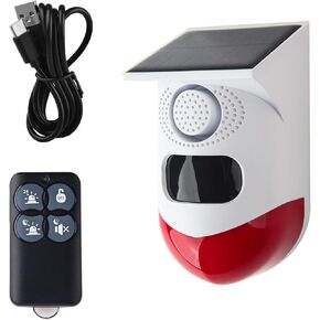 Yasorn Smart Solar Strobe Light, Wifi Solar Alarm Light Motion Detector 120dB Sound Security Siren Waterproof, Protected Your Home, Farm, Barn, Villa, Yard