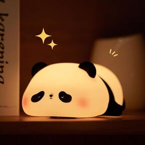 Panda Night Light for Kids Bedroom, Cute Animal Silicone Nursery Night Light Touch Control Nightlights USB Rechargeable Bedside Lamp for Baby Children Toddlers Women Teen Girls Breastfeeding Gift