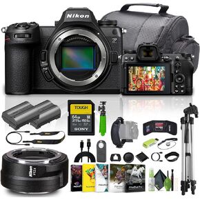 Nikon Z6 III Mirrorless Camera (1890) Bundle Kit with Nikon FTZ II Mount Adapter + 64GB UHS-II SDXC Memory Card + Cleaning Kit + Vlogging Tripod+ Camara Bag + Accessories (Renewed)