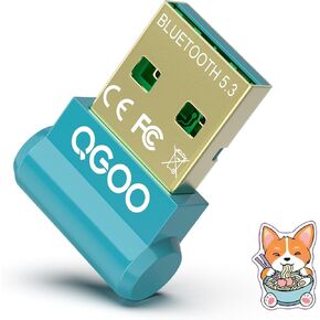 USB Bluetooth Adapter for PC - QGOO Bluetooth Dongle 5.3 EDR, Wireless Receiver for Desktop Computer Laptop Bluetooth Adapter5.3-V35.646.05 Green05