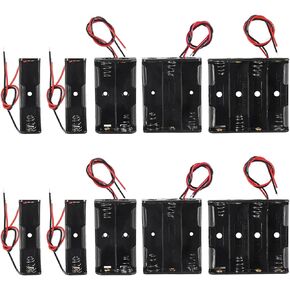 10pcs AA Battery Holder Sets 4pcs Single AA Battery Holder 2pcs 2AA Battery Holder 2pcs 3AA Battery Holder with Wires 2pcs 4x1.5V 4AA Battery Holder with Wires