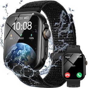 Parsonver Smart Watch, GPS, Bluetooth Calling, 30M Waterproof Fitness Tracker with 100+ Sports Modes, Heart Rate Monitor/Sleep Tracker, Pedometer, Alexa Built-in, 1.85" Smartwatch for Android & iPhone