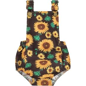 Madjtlqy Newborn Baby Girl Summer Clothes Cute Daisy Overalls Suspender Shorts Romper Jumpsuit Infant Girl Outfits