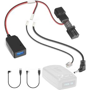 Radar Detector Power Cord Adapter,(10Pin Type-A) Compatible with Subaru Outback,Mazda CX-5,Nissan,Infiniti and More, Connect to Rearview Mirror,RJ11 DC3.5 Radar Charger Cable,Built-in Hidden