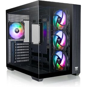 View 380 TG ARGB Black ATX Case; 4x120mm ARGB Fans Included; Supports Hidden-Connector Motherboard; Front & Side Dual Tempered Glass Panel; CA-1Z2-00M1WN-00; 3 Year Warranty