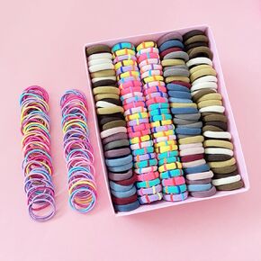 250PCS Baby Hair Ties Small Thin Ponytail Holders Set,Multicolor Toddler Hair Ties No Damage Hair Bands Mini Seamless Hair Elastics Toddler Hair Accessories for Kids Baby Girls with Box