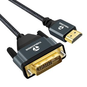 4K HDMI to DVI Cable 6.6FT, Video & Audio DVI to HDMI Adapter Cable Bi-Directional for Projector, Laptop, TV, PC, DVD Player
